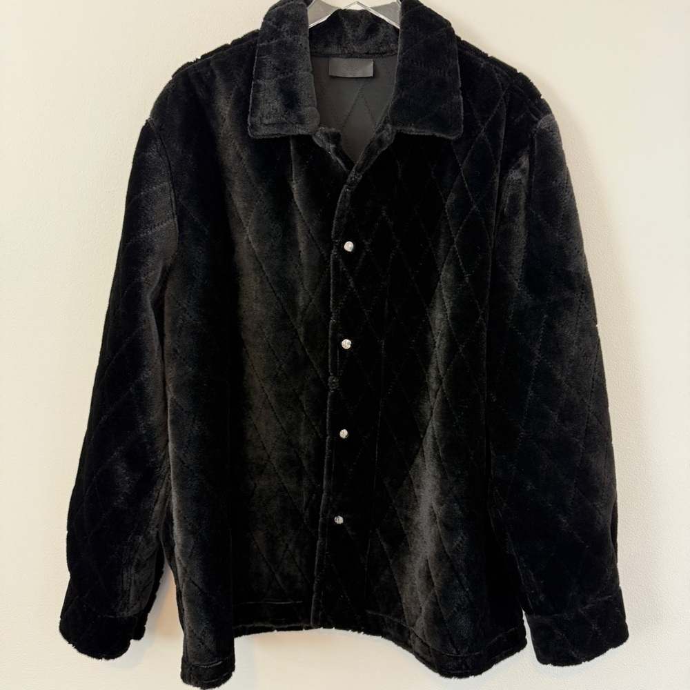 RtA Men’s Jacket size XL Black Faux Fur